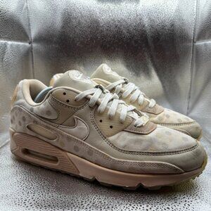 Size 11 Nike Air Max 90 Womens Beige Shimmer Polka‎ Dot Sneakers CZ1929-200